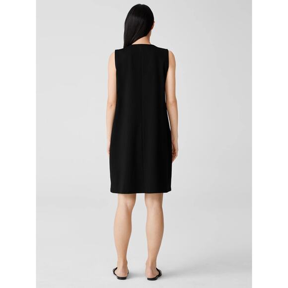 Eileen Fisher Split-Neck Zip-Front Ponte Dress Size Small - Picture 6 of 8